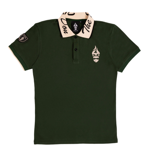 All Natural Ape The Don Polo Shirt Forrest Green/ Nude