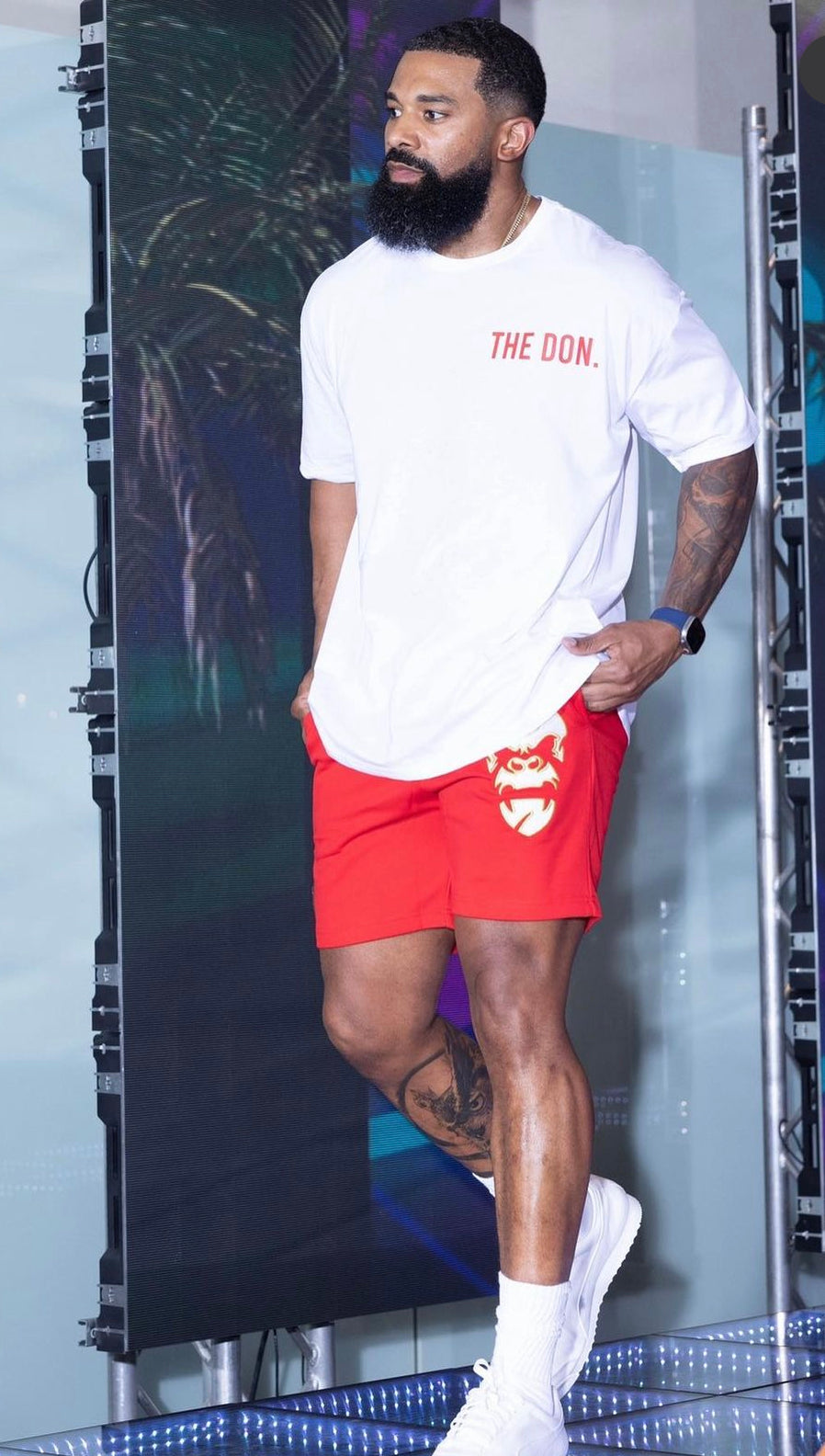 All Natural Ape The Don Tee Shirt White / Cherry Red