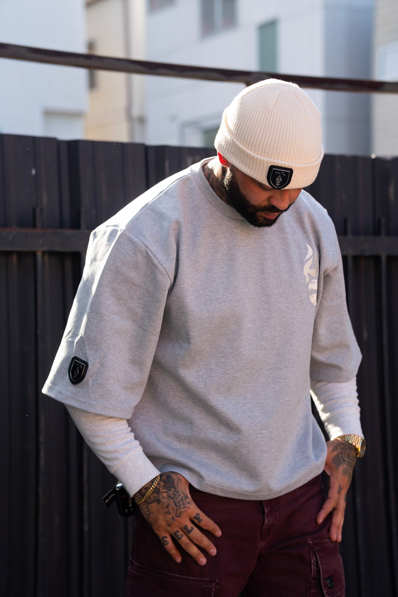 All Natural Ape The Don Oversized Drop Shoulder Tee- Grey