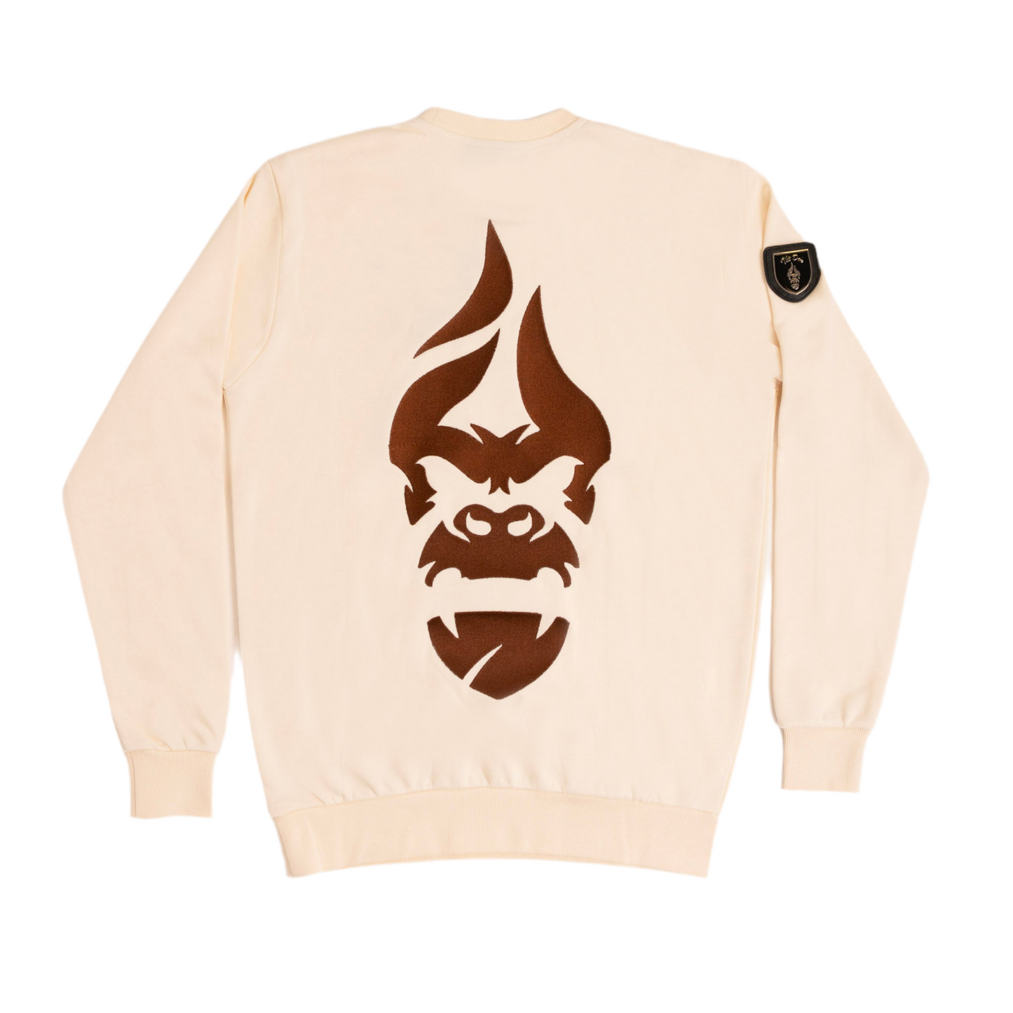 All Natural Ape The Don Crewneck Sweater Cream / Brown