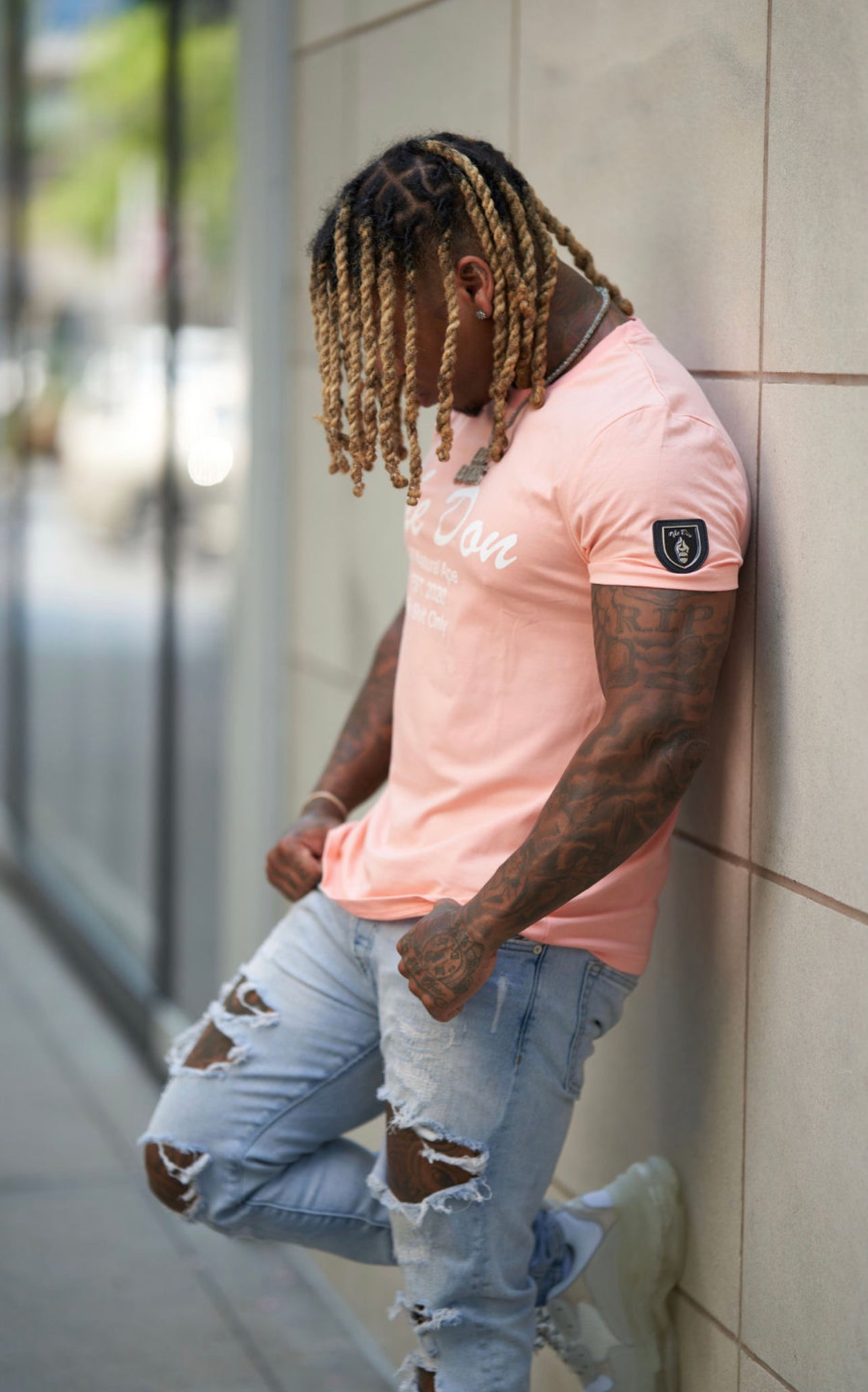 All Natural Ape The Don Tee Shirt Salmon/ White