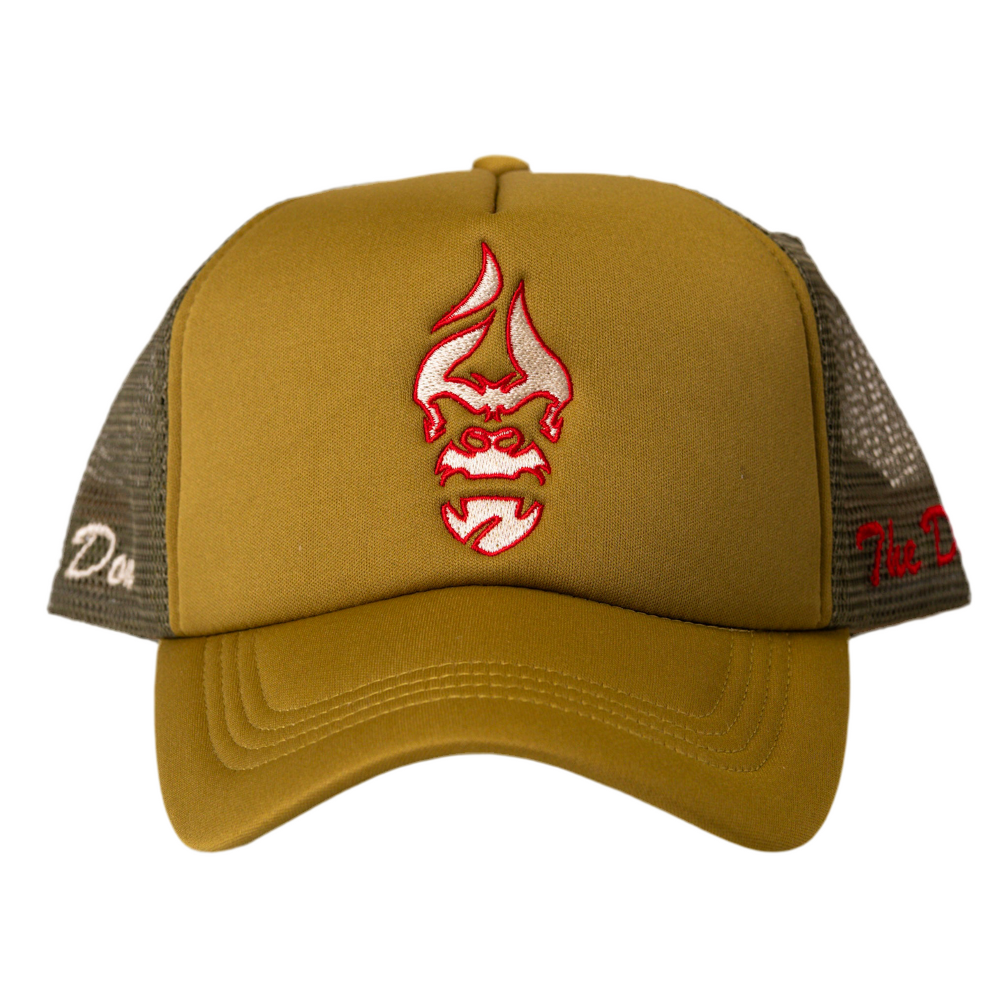 All Natural Ape The Don Trucker Hat Olive/Red/ Off White
