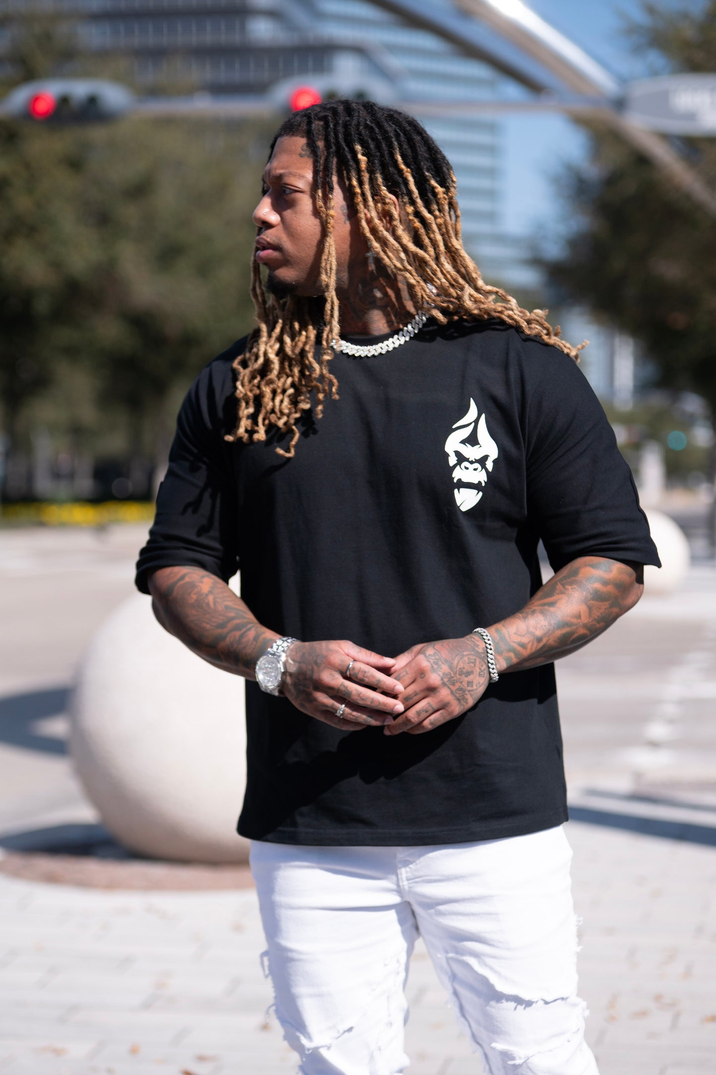 All Natural Ape The Don Oversized Tee- Black/ White