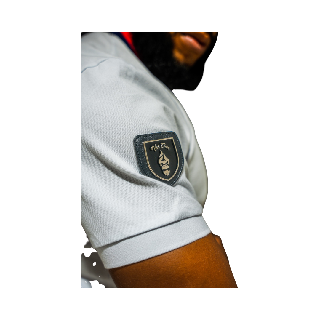 All Natural Ape The Don Polo Shirt White/ Navy Blue