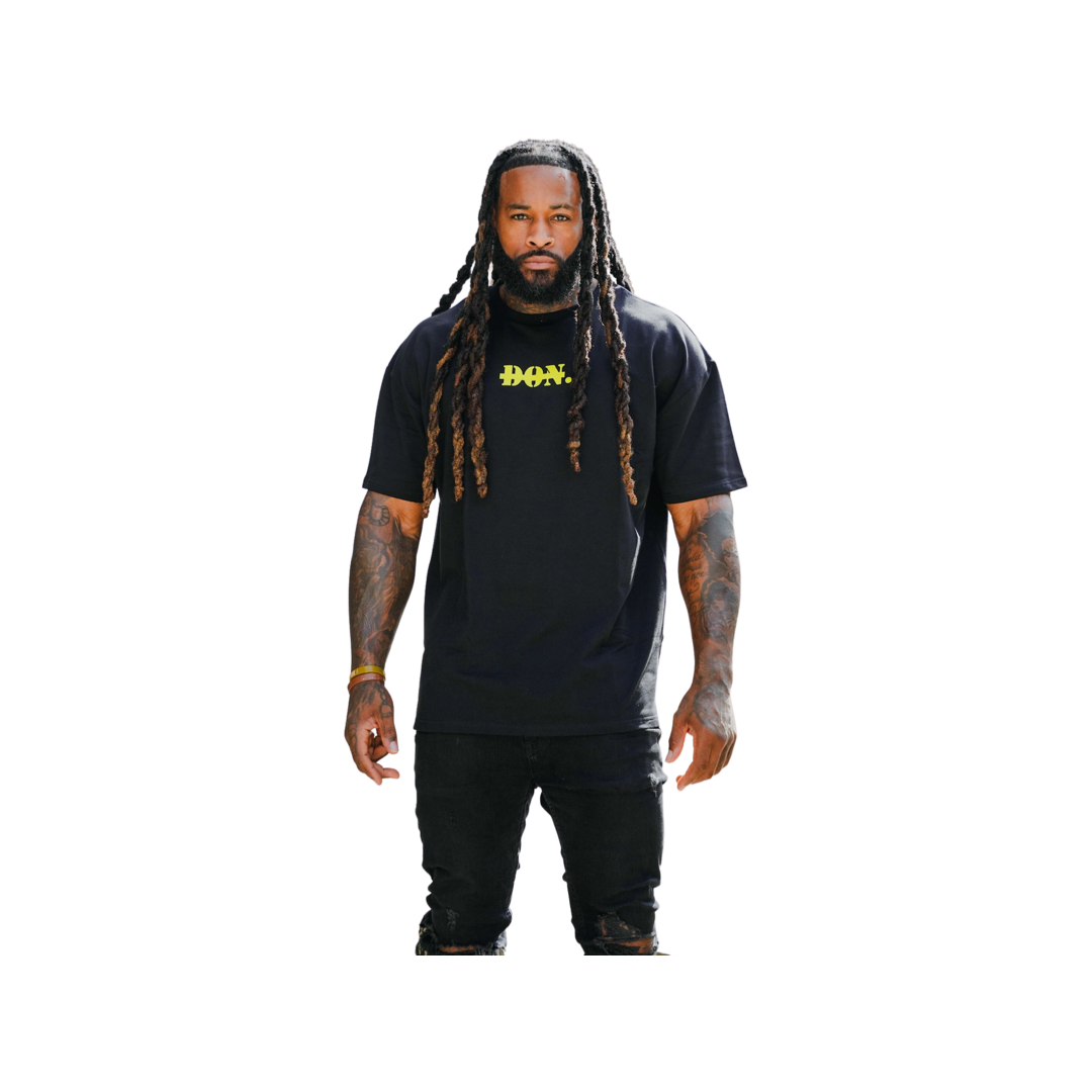All Natural Ape Don Strikethrough Tee Black/Neon