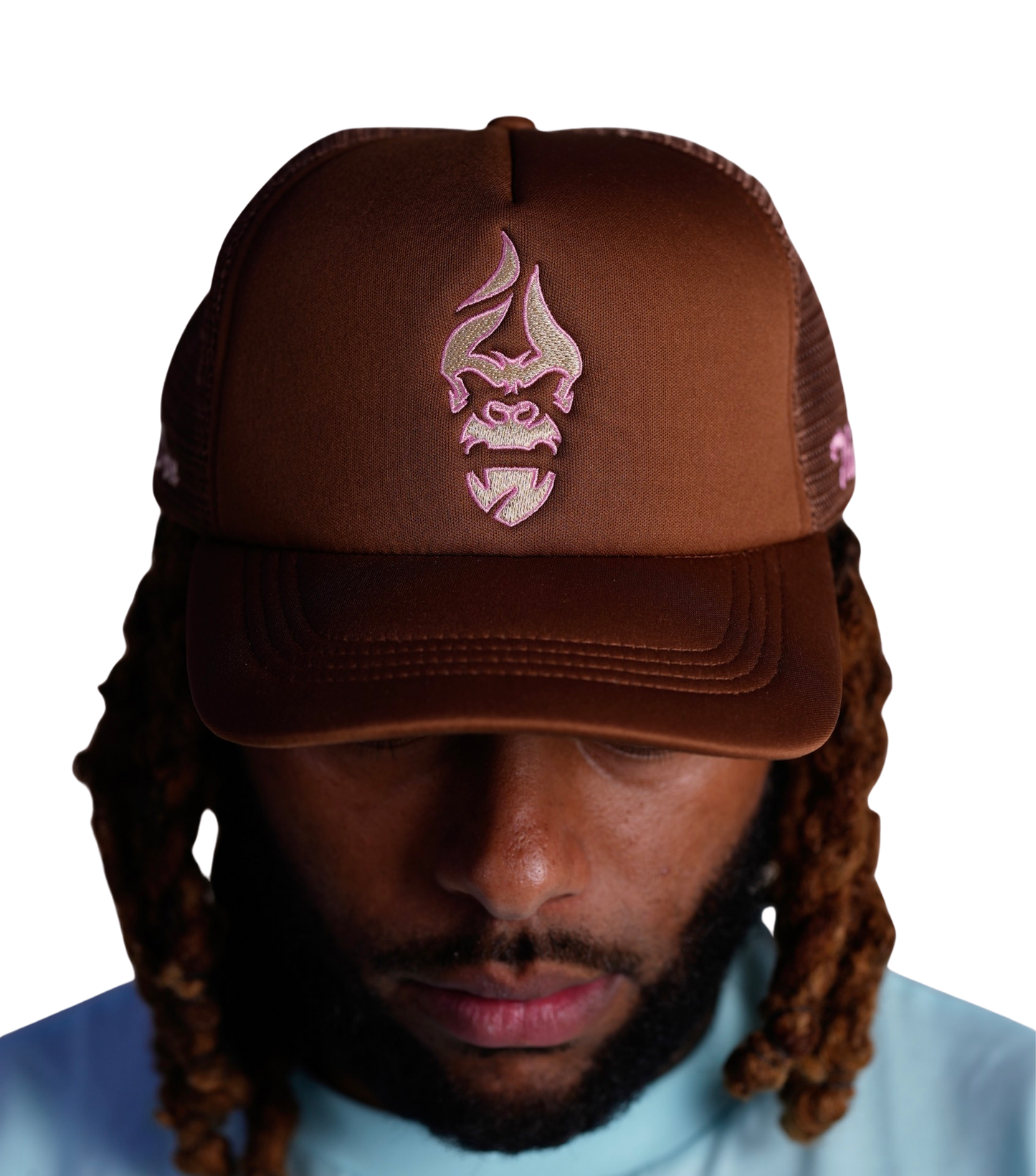 All Natural Ape The Don Trucker Hat Brown/ Hot Pink/ Nude