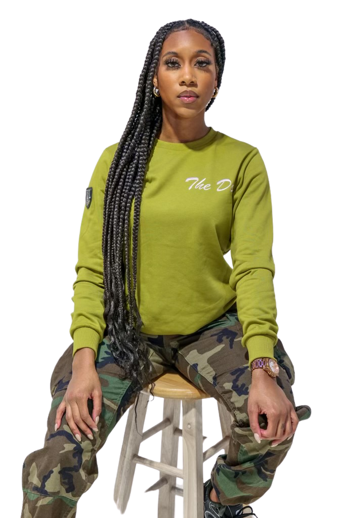 All Natural Ape The Don Crewneck Sweater Olive Green/ Nude