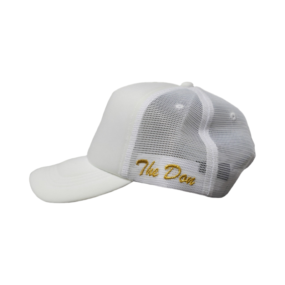 All Natural Ape The Don Trucker Hat White/ Gold