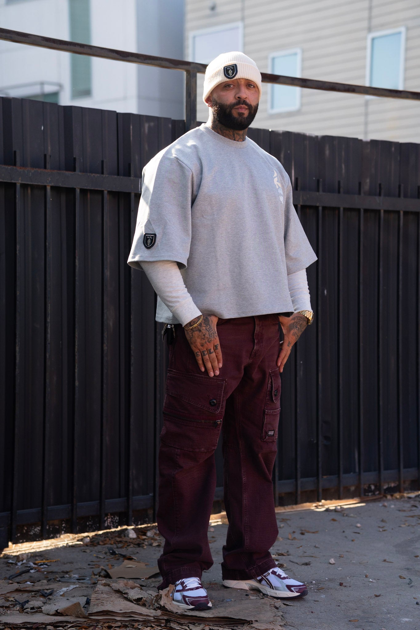 All Natural Ape The Don Oversized Drop Shoulder Tee- Grey