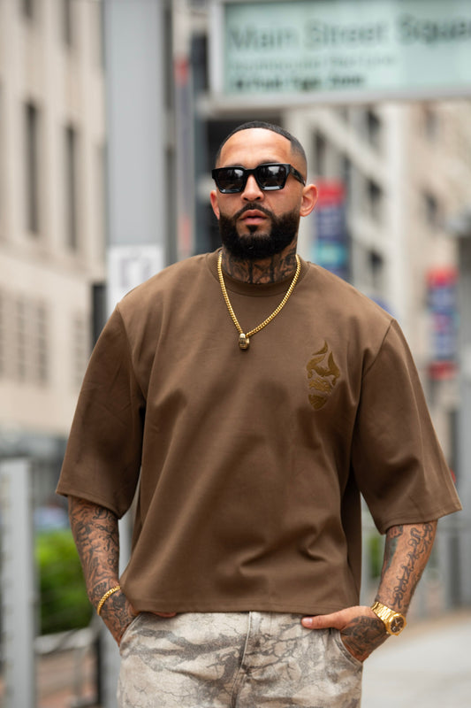 The Don Oversized Drop Shoulder Tee- Brown