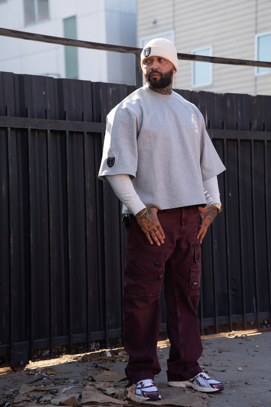 All Natural Ape The Don Oversized Drop Shoulder Tee- Grey