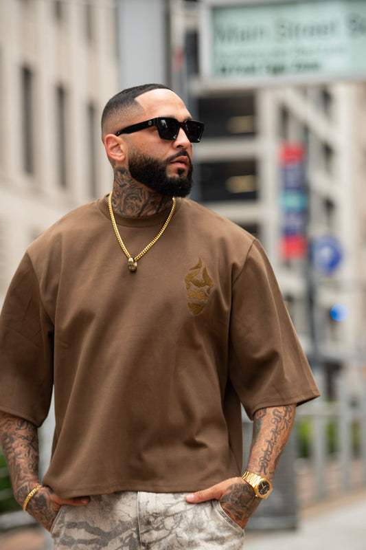 The Don Oversized Drop Shoulder Tee- Brown