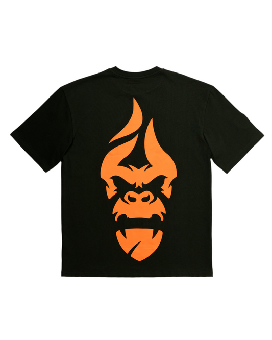 All Natural Ape Oversized DON Tee- Forrest Green/ Florescent Orange