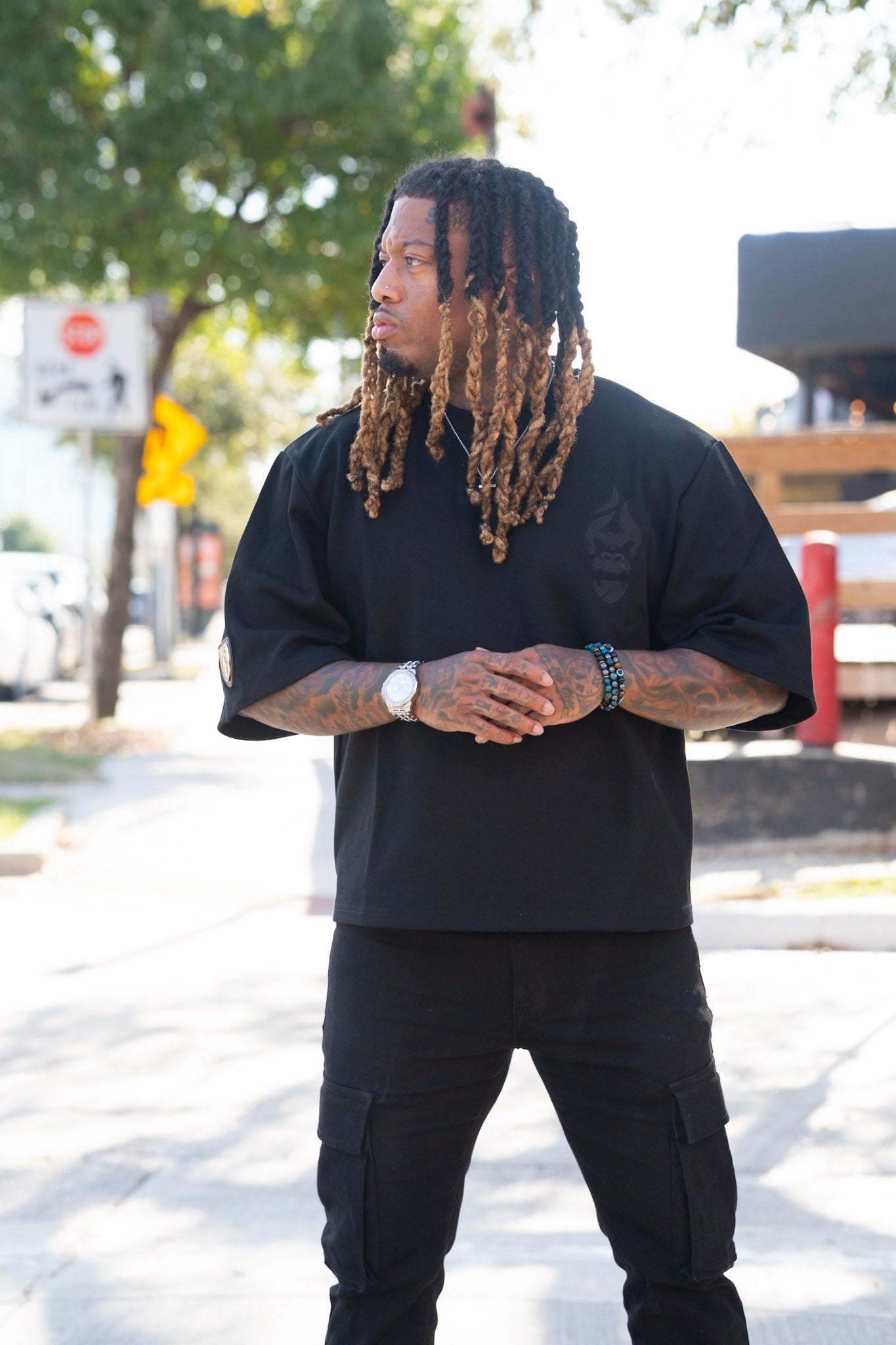 All Natural Ape The Don Oversized Drop Shoulder Tee- Black