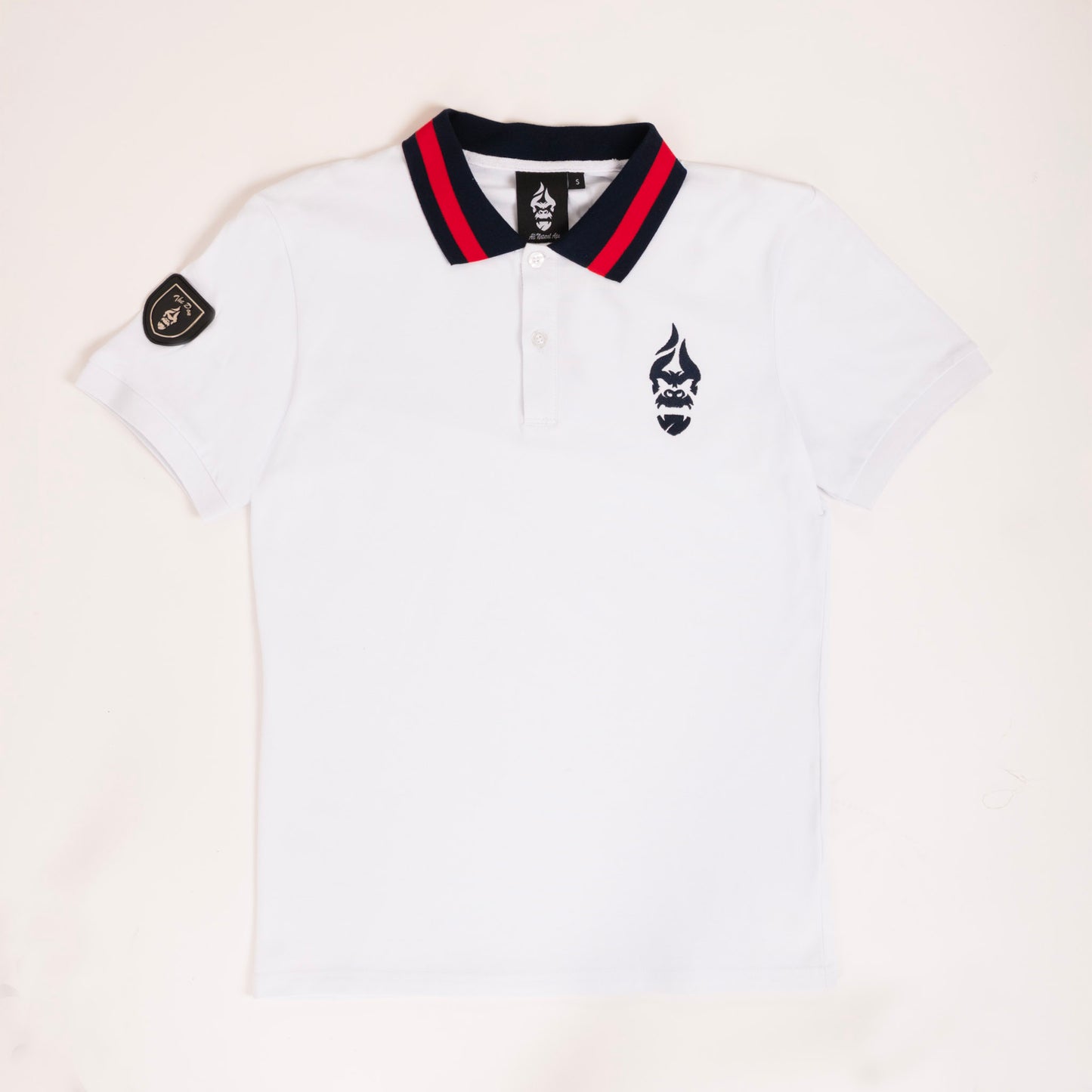 All Natural Ape The Don Polo Shirt White/ Navy Blue
