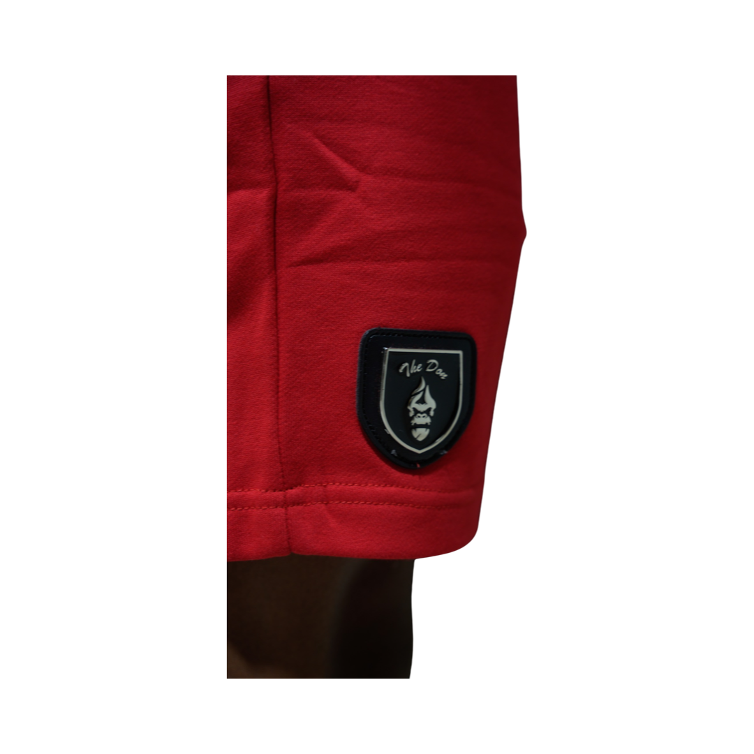 All Natural Ape The Don Sweat Shorts Satin Red/ White/ Gold Trim