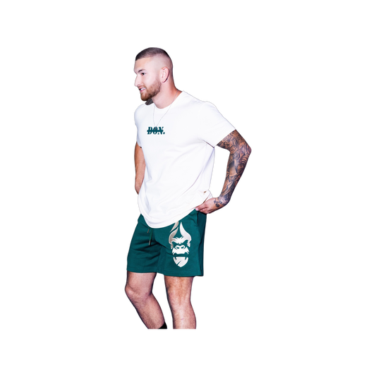 The Don Sweat Shorts- Forrest Green/ Nude