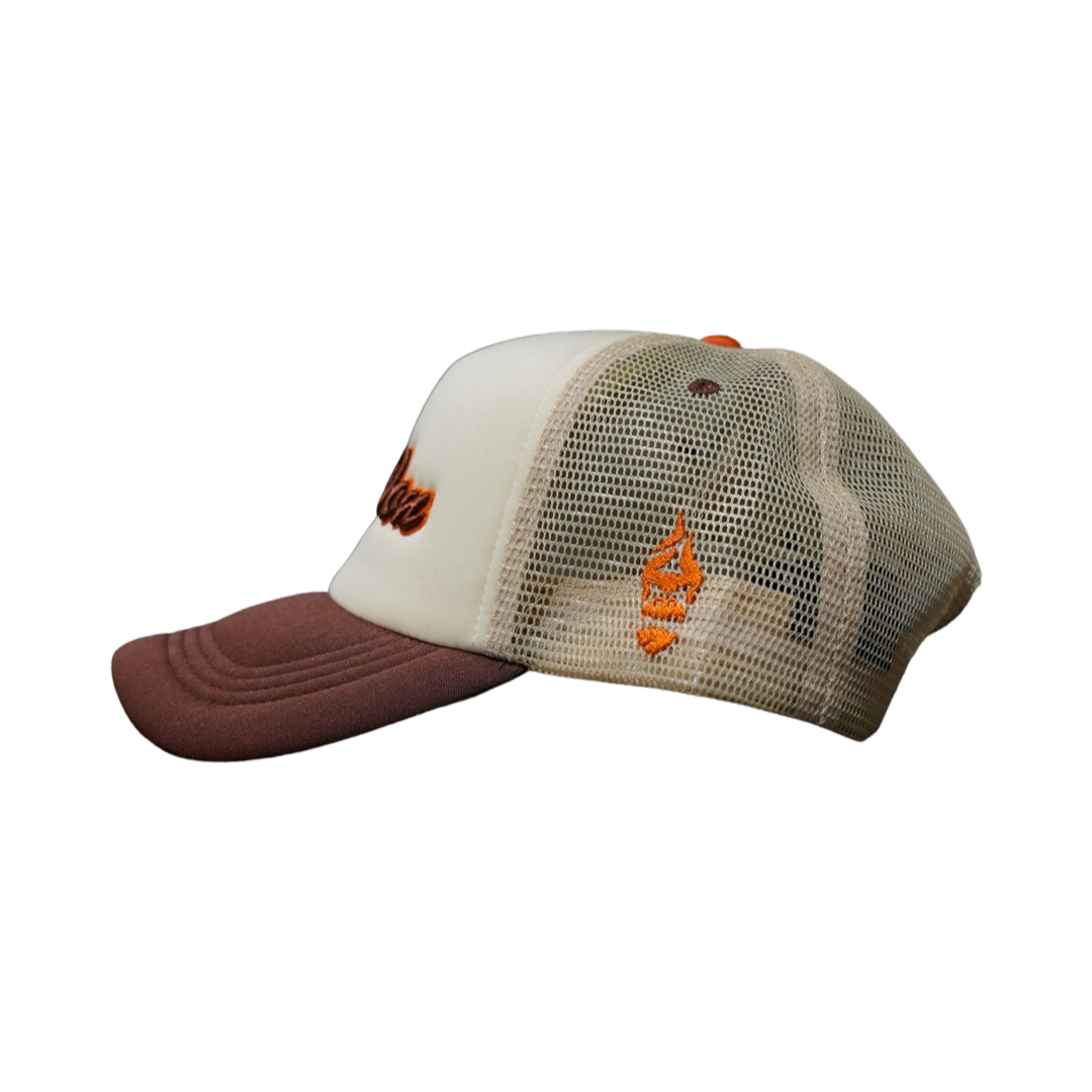 All Natural Ape The Don Trucker Hat Nude/ Brown/ Burnt Orange
