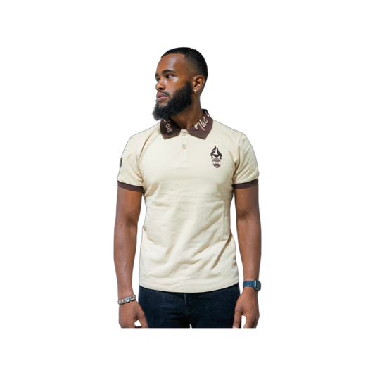 The Don Polo Shirt- Cream & Brown