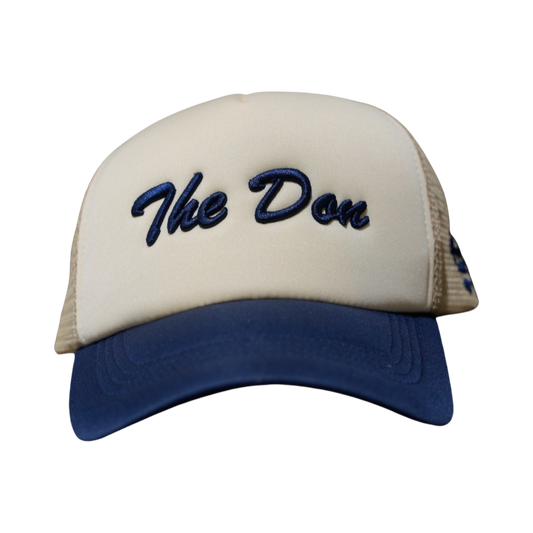 The Don Trucker Hat- Nude/ Navy Blue